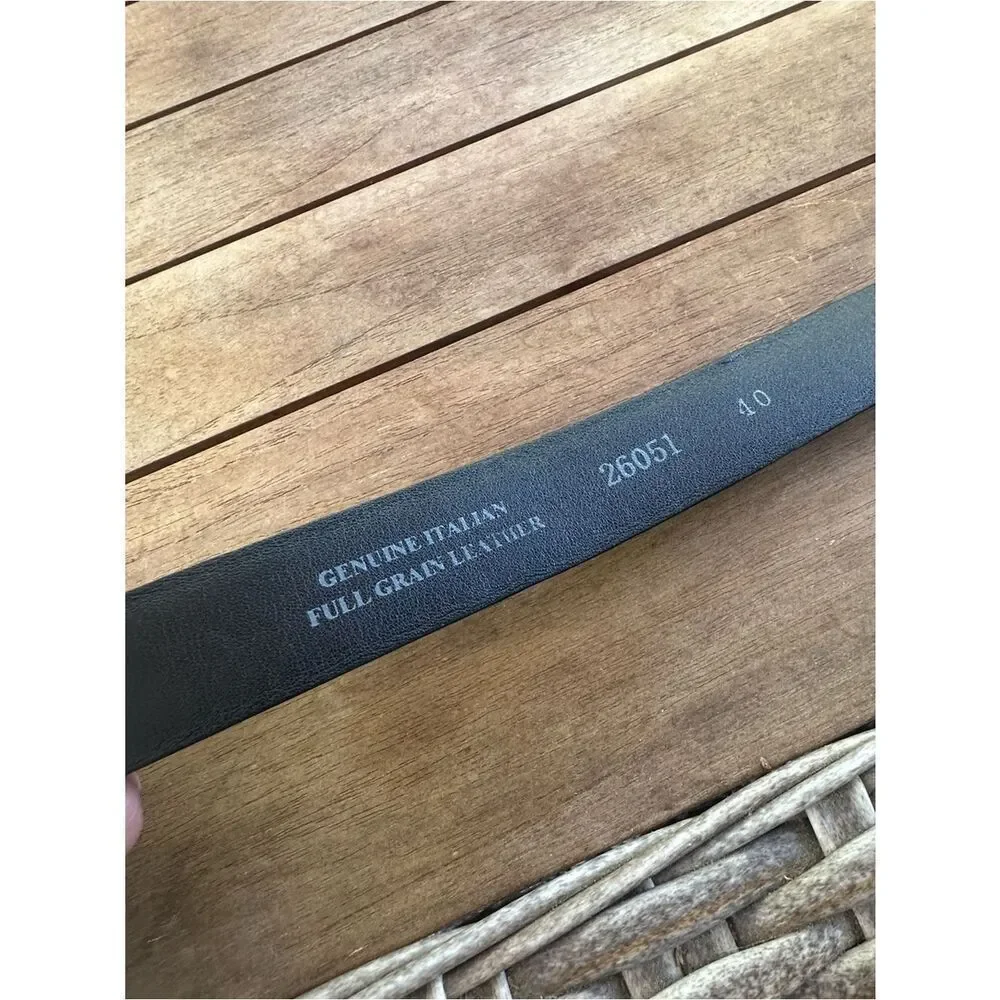 Genuine Italian Full Grain Black Leather Belt 40